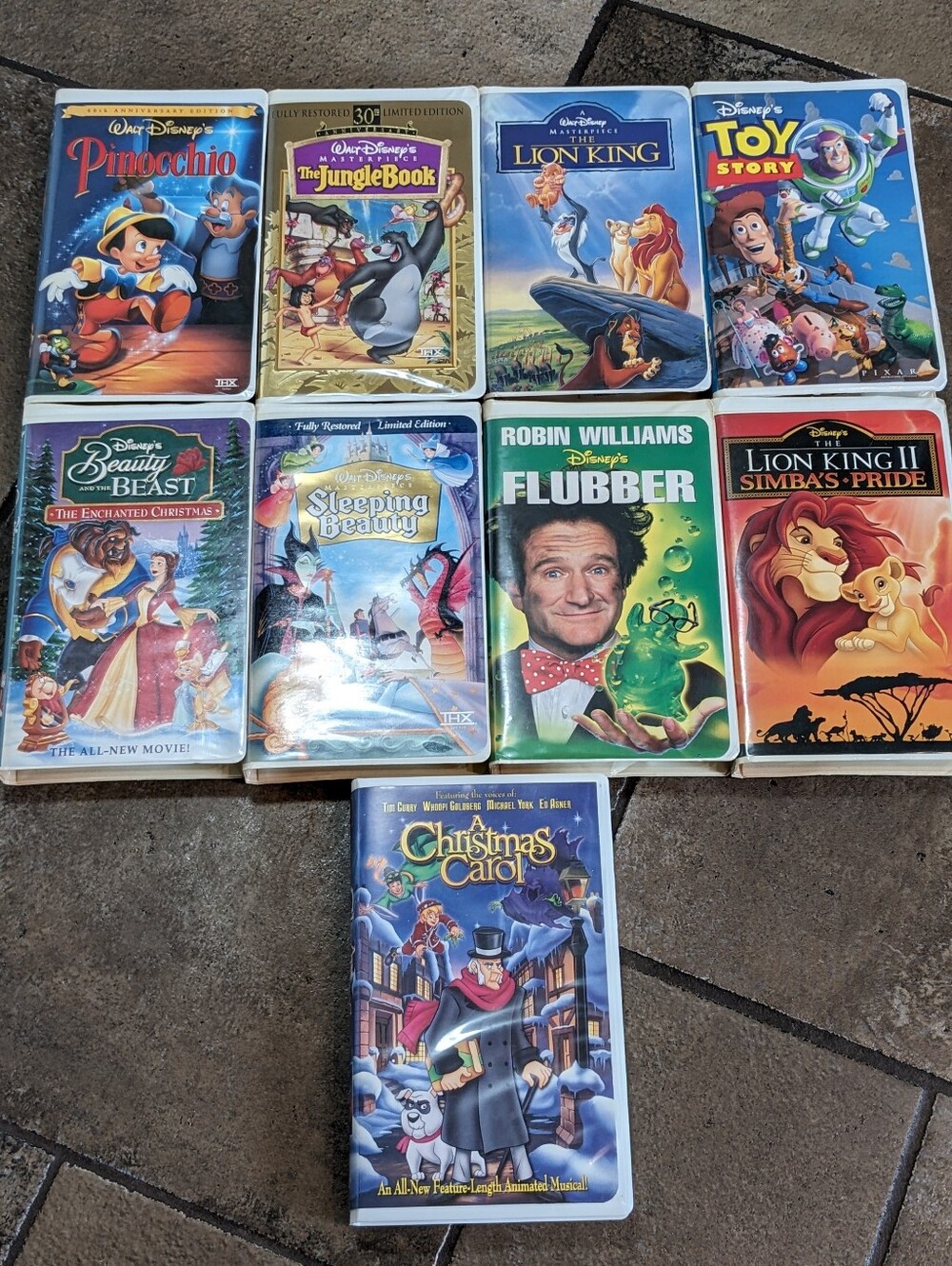 Disney VHS Clamshell Bundle Of 9 Nostalgia Classic Collectible Fun Old School